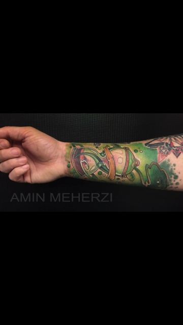 color hourglass tattoo