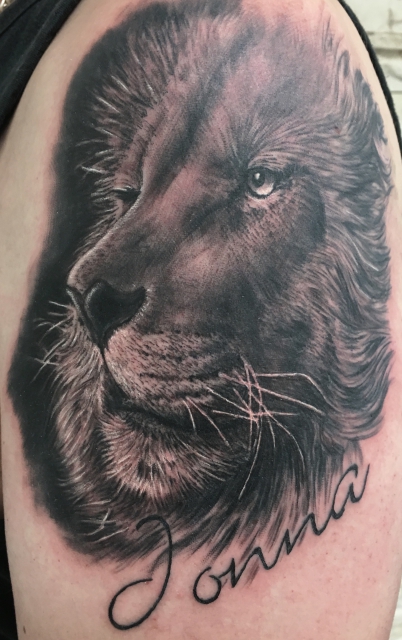 Löwenportrait Löwe Tattoo