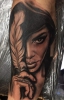 tattoo Religiös Feder Frau Realistik 