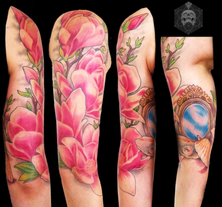♥ Magnolien Muschel Arm Tattoo ♥