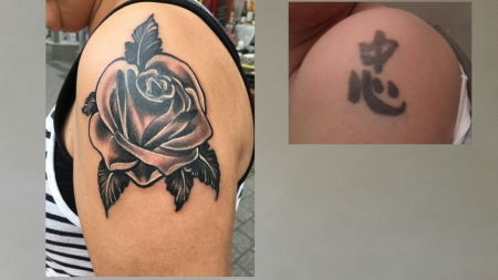 Cover up Rose vorher Schriftzeichen 