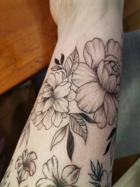 Blume auf dem Bein 