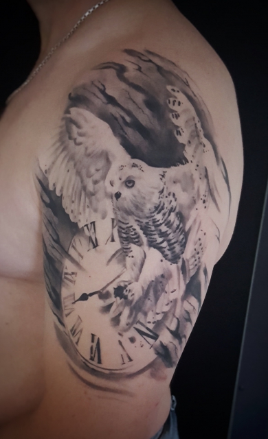 Schneeule,  gestochen von Constantin Schuldt, Constantin Ink Dresden