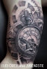 Luis orellana gears clock tattoo