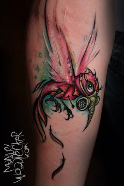 kolibri-Tattoo: Kolibri-Mosquito-Flattertier :D