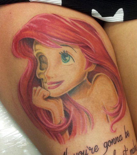 meerjungfrau-Tattoo: Two-Face Ariel, Assassin Ink, Tattoo Dresden