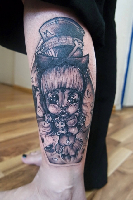Dvni Toon Little Girl Raven Girl and Bones