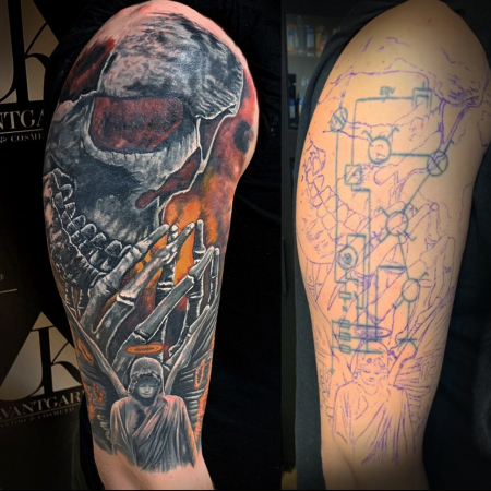 Cover Up Tattoo München – Realistic Skull