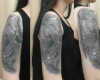 Bastet / Katze mit ägyptischer Kette auf Arm (Cover-Up)