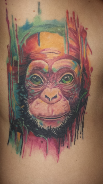 köln-Tattoo: Affe Affenkopf Mono Monkey