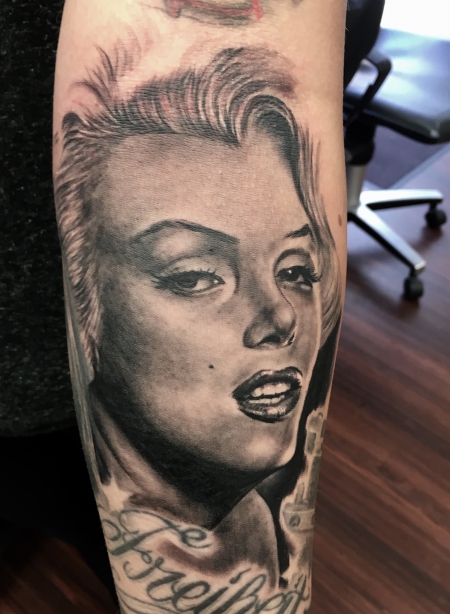 Norma Jean Baker Portrait Tattoo