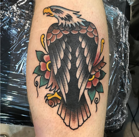 adler-Tattoo: Adler gestochen von Nick Colella.