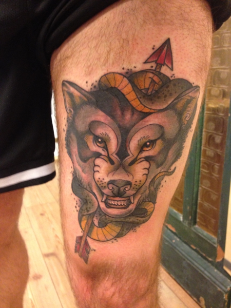 wolf-Tattoo: Wolfskopp