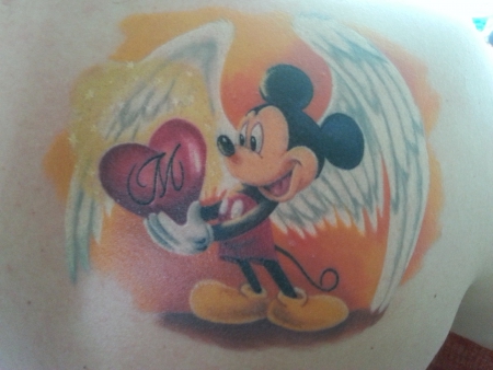 schutzengel-Tattoo: Mickey Mouse (Schutzengel)