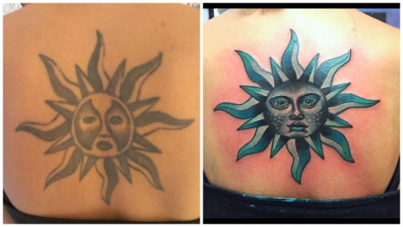 sonne-Tattoo: Sonne touch up