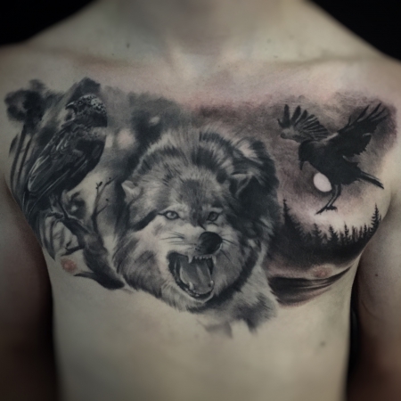 Fenris Wolf ..gestochen von Constantin Schuldt #tattoodresden #constantinink #