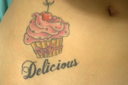 cupcake-Tattoo: Newschool Cupcake (abgeheilt)