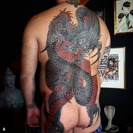 Japanischer Drache Rückentattoo