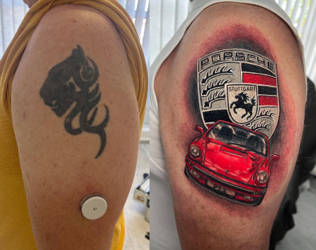 cover up-Tattoo: Cover Up Tattoo Tribal zu Porsche  cover up berlin 