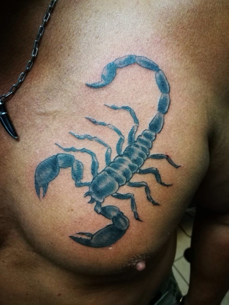 Skorpion auf der Brust