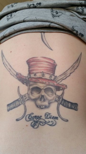 carpe diem-Tattoo: Skull