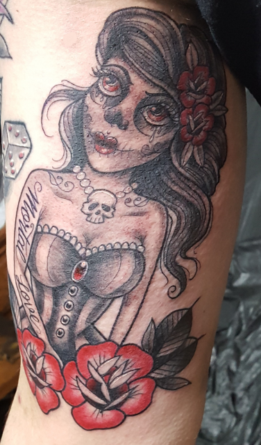 La Catrina mit Lettering 