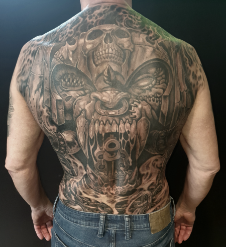 Motörhead Warpig Rücken Tattoo
