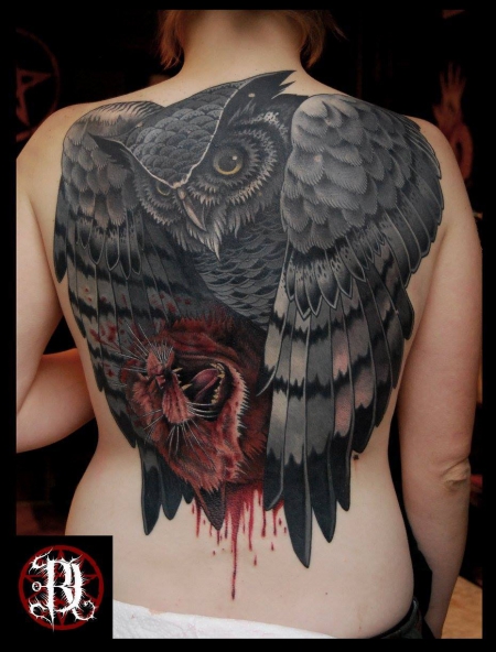 vogel-Tattoo: Backpiece von David Rudzinski @ Artfaktors!