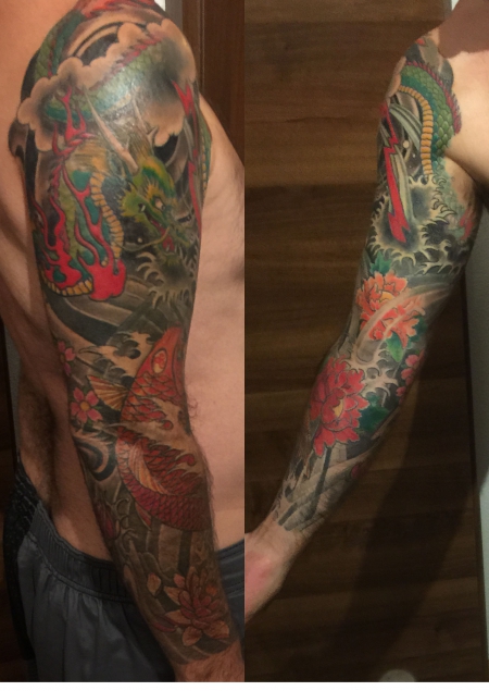 Japanese Sleeve in Progress von Pele (St. Gallen, Schweiz)