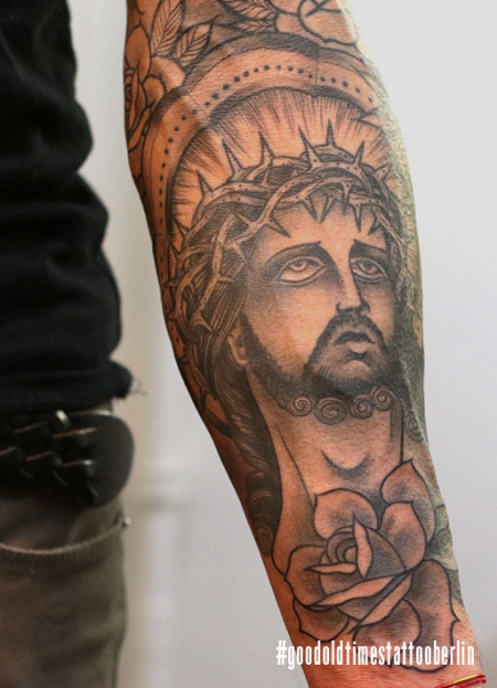 Traditional jesus tattoo