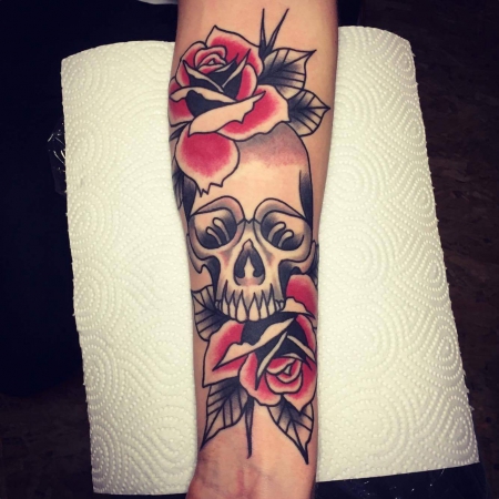 Skull with Roses