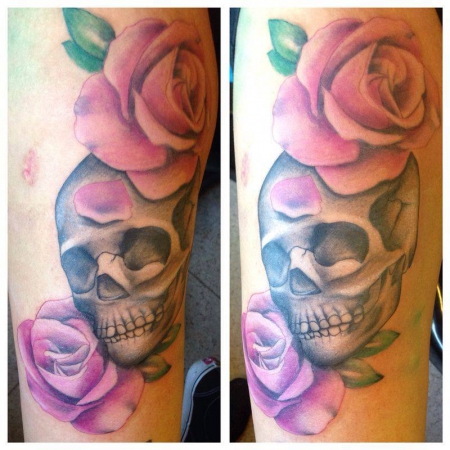Skull with flowers