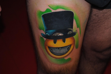 Smiley - Skull mit Zylinder 