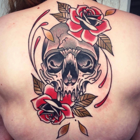 Skull with Roses
