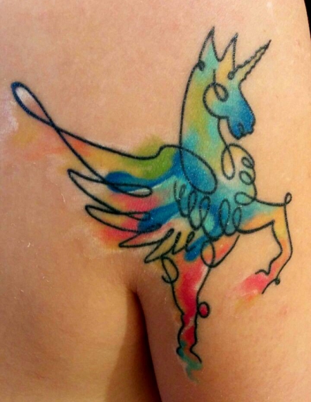 einhorn-Tattoo: Einhorn-Pegasus