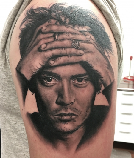 Johnny Depp Portrait Tattoo