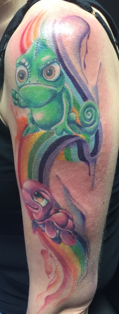 disney-Tattoo: Rainbow Disney Watercolor