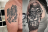 COVER UP Berlin : Wassermann coverup tattoo black and grey semt tattoo