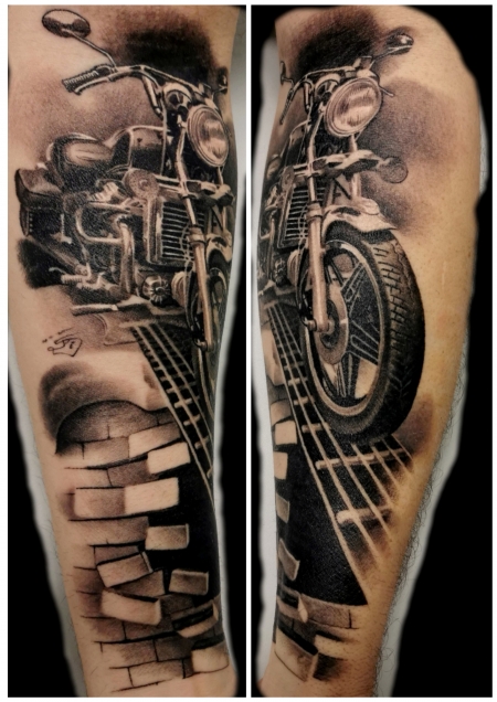 Mein Motorrad mit Gitarren Hals. 
