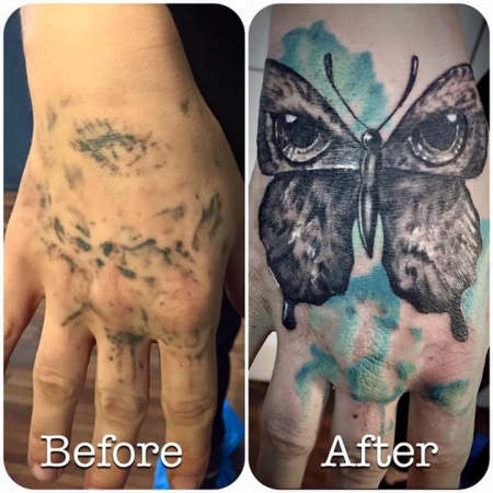 Cover up schmetterling