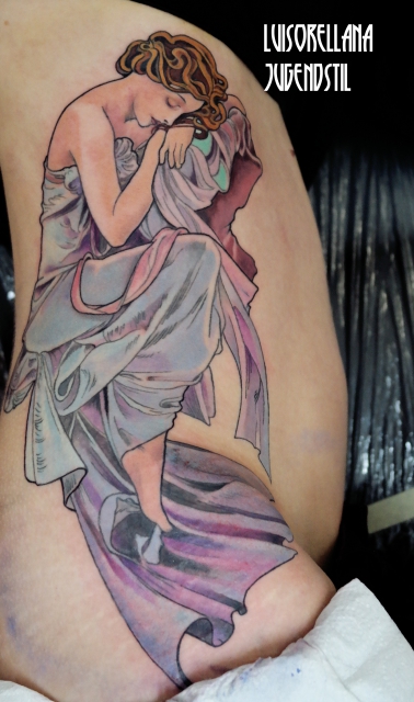 jugendstil-Tattoo: Luis orellana art nouveau tattoo