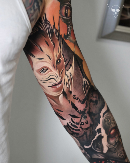 Michael Litovkin: Nightbreed - Clive Barker / Sleeve in progress innerer Oberarm
