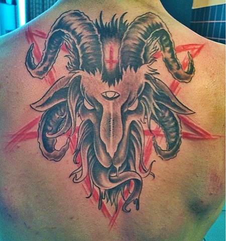 Baphomet + Pentagram Rücken