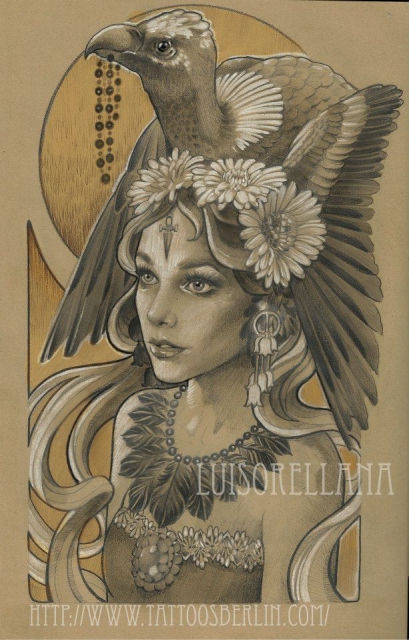 Luis orellana art nouveau tattoo