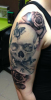 Skull & Roses - Black & Grey - teilweise verheilt