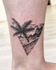 Dotwork Beach Tattoo