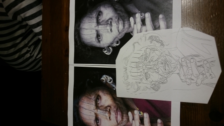 Potrait tattowierte Frau aus Ostindien