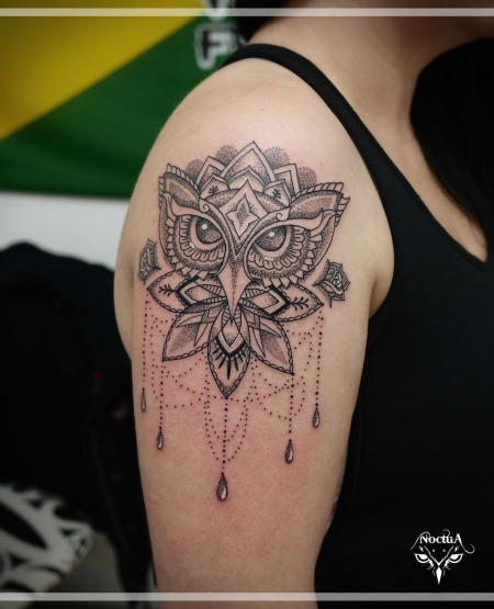 Tattoomaus2014 Eule Mandala Dot Work Tattoos Von Tattoo Bewertung De