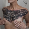 Narben Cover up ! - Halb verheilt halb frisch - Black and grey Blumen