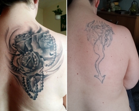 Rosen mit Perlenkette (after + before)